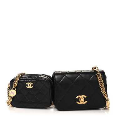 CHANEL Lambskin Quilted Enamel CC Waist Bag With … - image 1