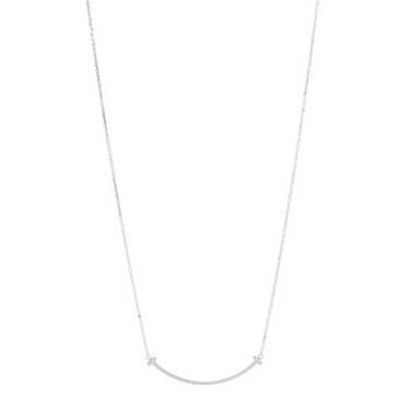 TIFFANY Sterling Silver Small T Smile Pendant Neck