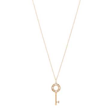 TIFFANY 18K Rose Gold Diamond Atlas Pierced Key P… - image 1