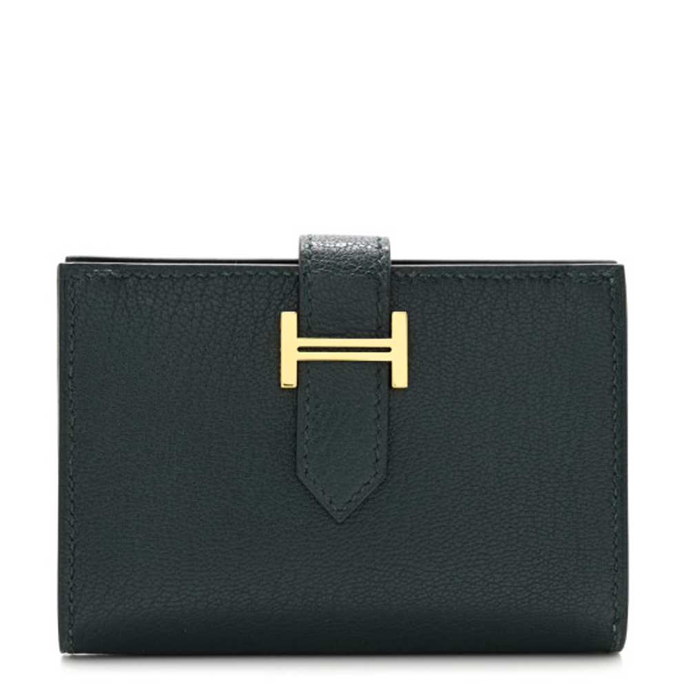 HERMES Chevre Mysore Bearn Card Holder Wallet Ver… - image 1