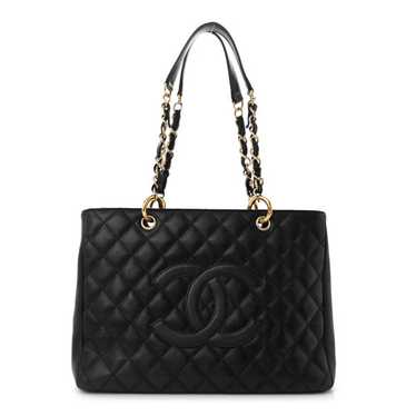 CHANEL Caviar Quilted Grand Shopping Tote GST Bla… - image 1