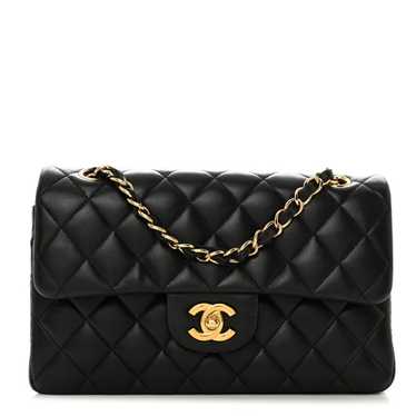 CHANEL Lambskin Quilted Small Double Flap Black