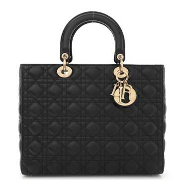 CHRISTIAN DIOR Lambskin Cannage Large Lady Dior B… - image 1