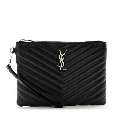 SAINT LAURENT Calfskin Matelasse Chevron Monogram 