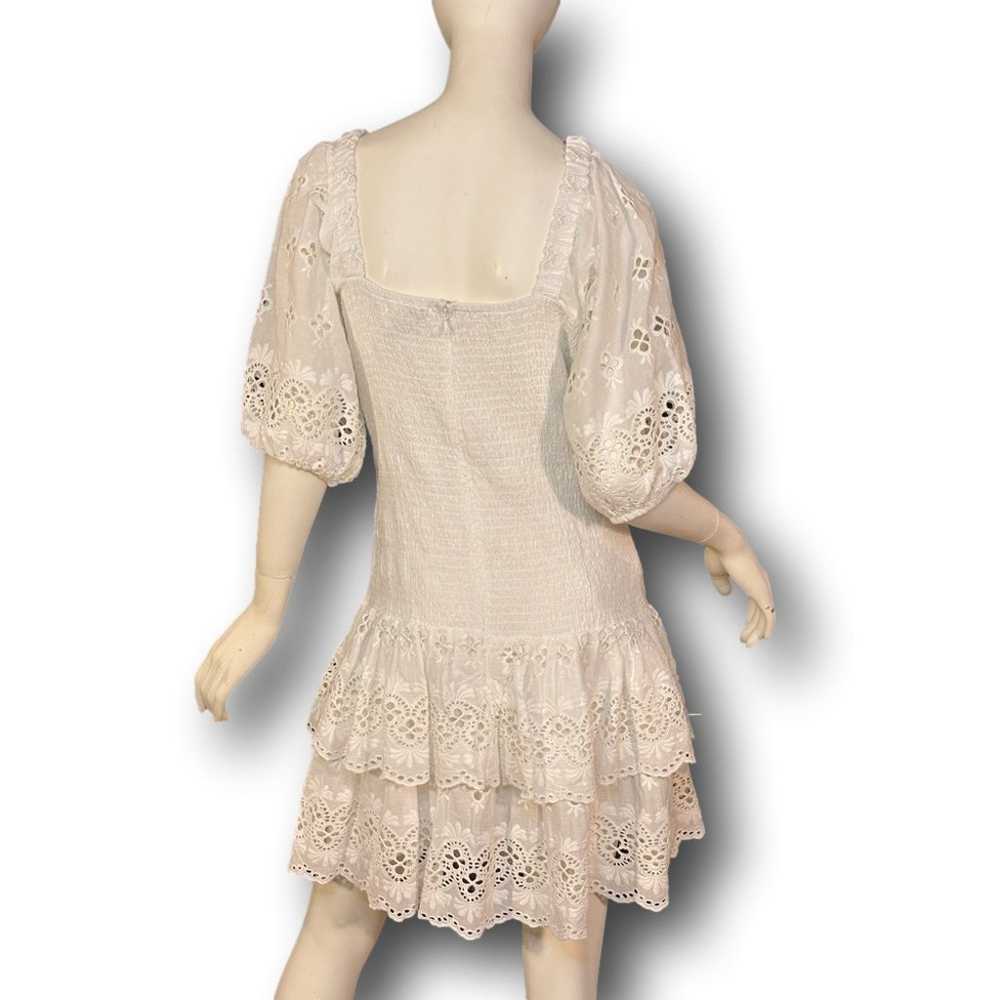 SAIL TO SABLE STS WHITE PUFF SLEEVE SMOCKED DRESS… - image 3