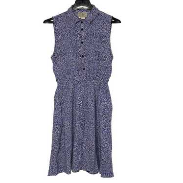 Kate Spade Blue Petals Sleeveless Shirt Dress Blue