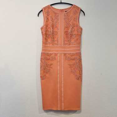 Pink Embroidered Sleeveless Knee-Length Dress - image 1