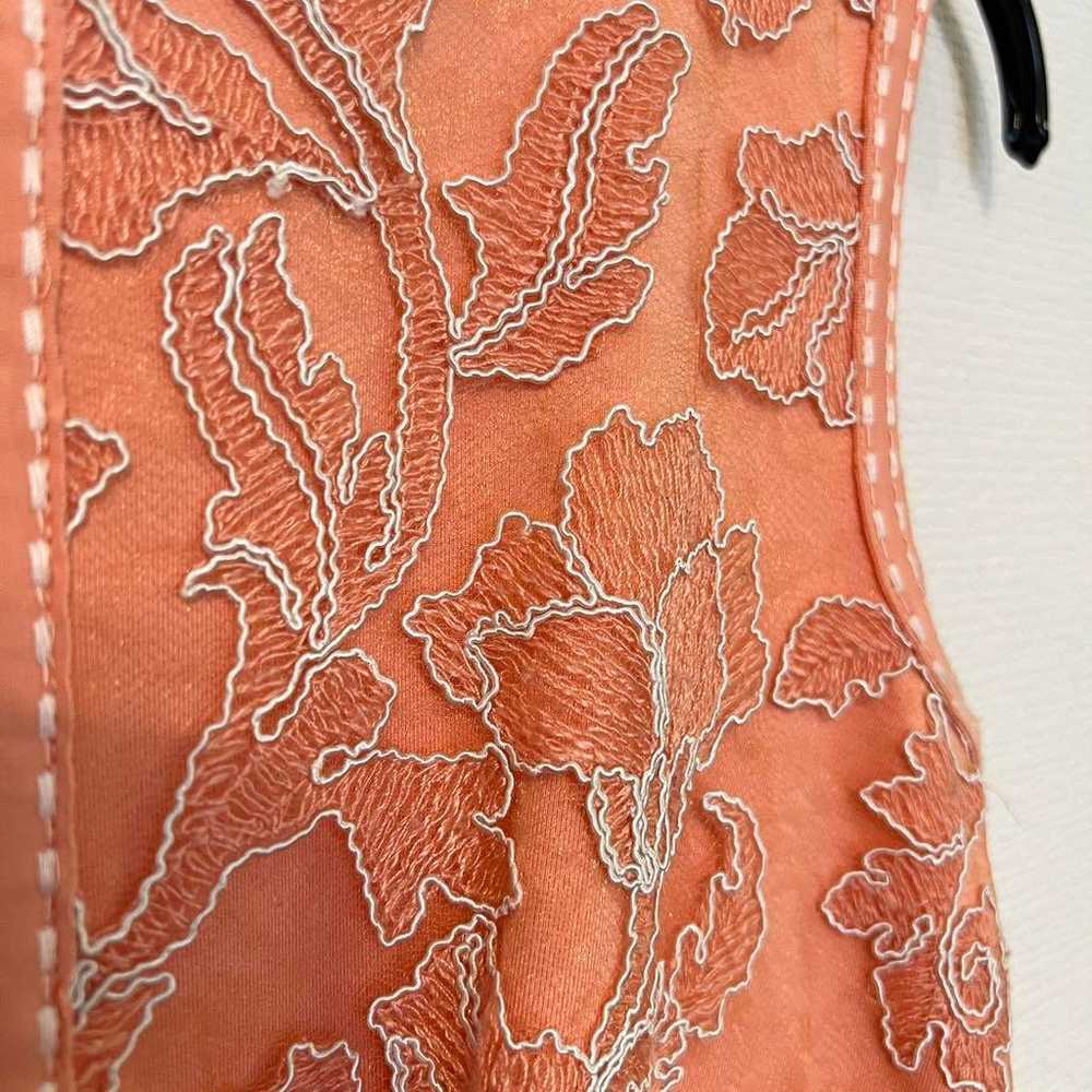 Pink Embroidered Sleeveless Knee-Length Dress - image 3