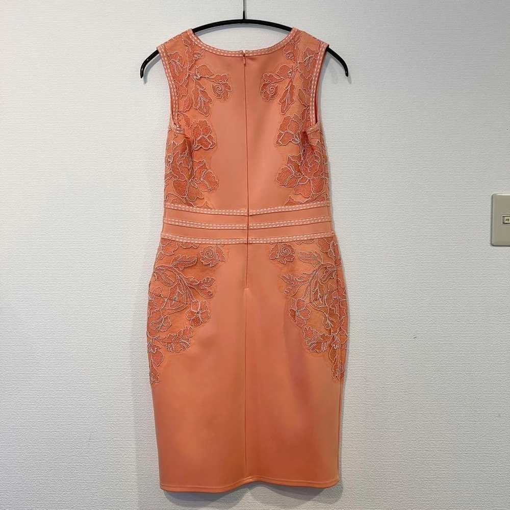 Pink Embroidered Sleeveless Knee-Length Dress - image 4