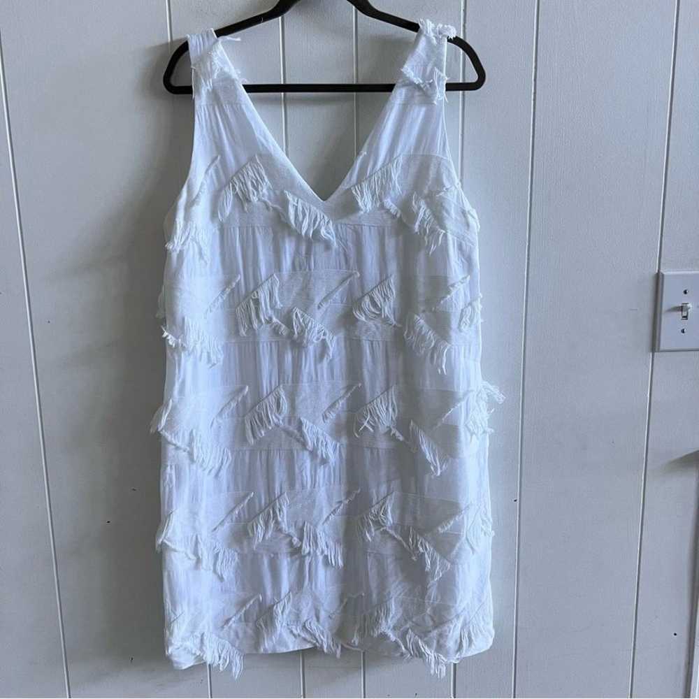 Maeve Anthropologie Boho White Fringe Cotton Shif… - image 4