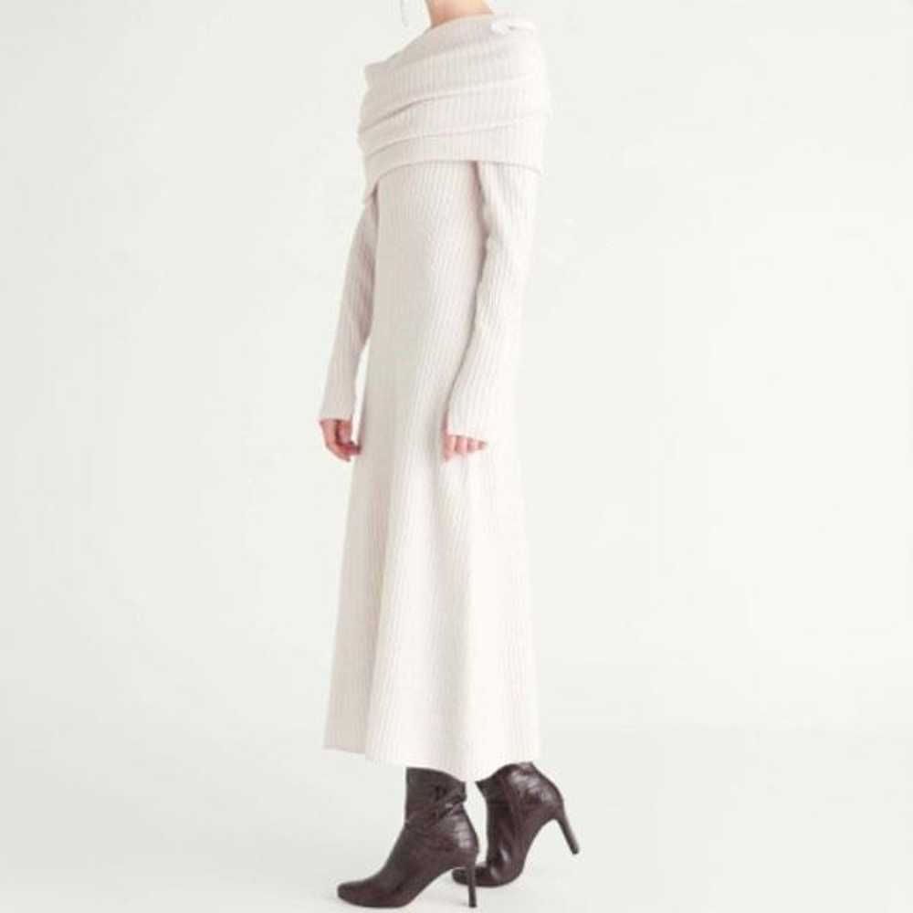 CELFORD Snood-Style Long Knit Dress 38 Gray Ribbe… - image 11