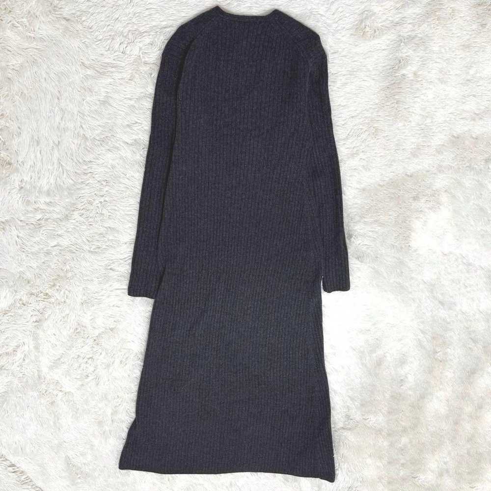 CELFORD Snood-Style Long Knit Dress 38 Gray Ribbe… - image 4