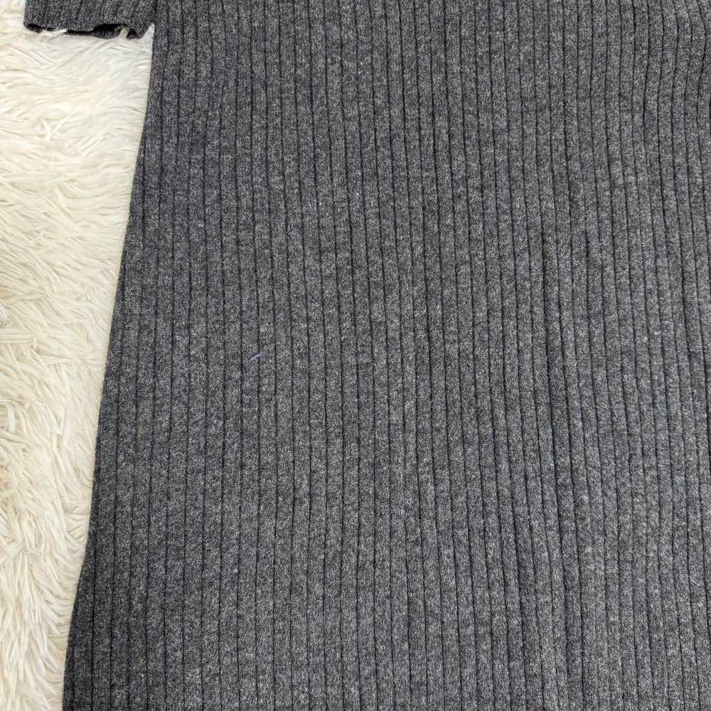 CELFORD Snood-Style Long Knit Dress 38 Gray Ribbe… - image 8