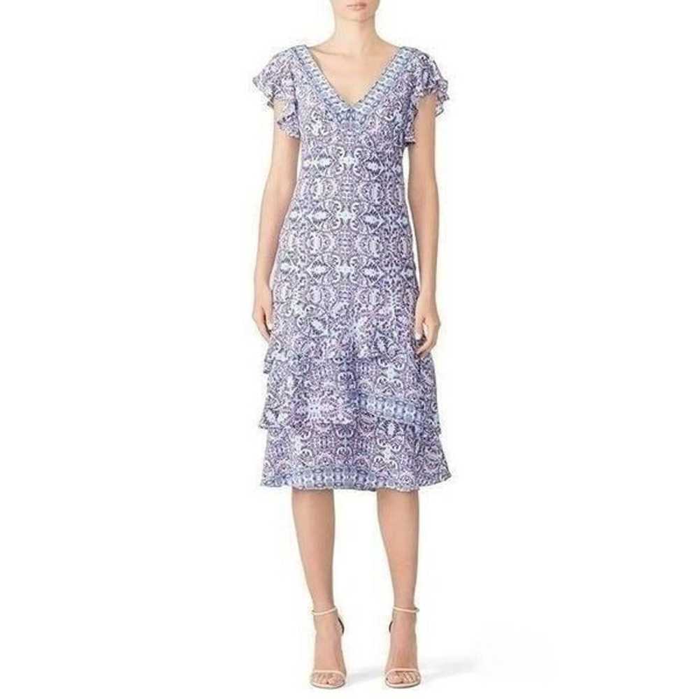 Nanette Lepore Abstract Dress in Blue 12 Womens S… - image 1