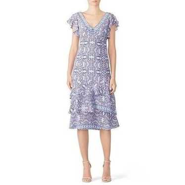 Nanette Lepore Abstract Dress in Blue 12 Womens S… - image 1