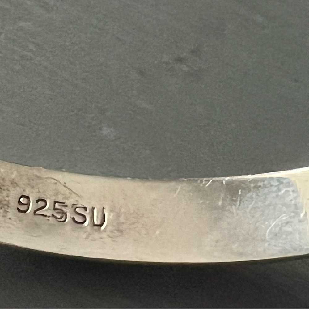 925 Sterling Silver Etched Bangle Bracelet VINTAGE - image 6