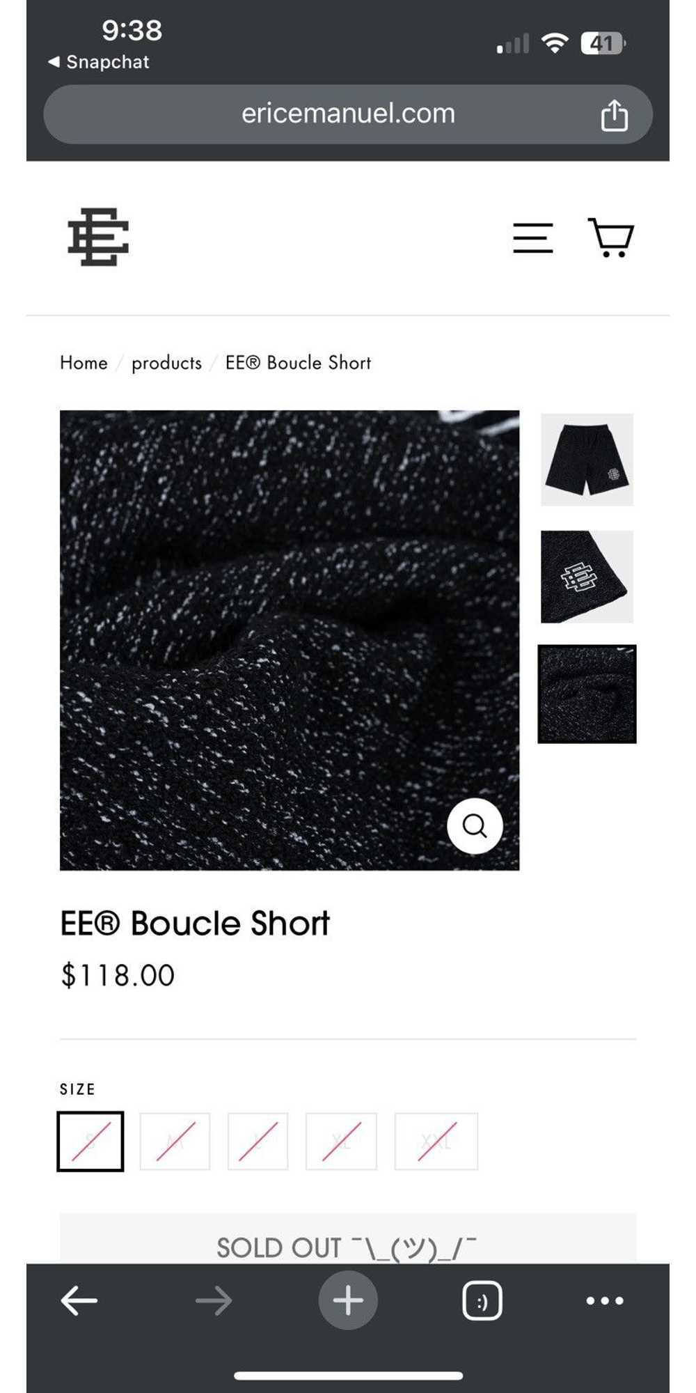 Eric Emanuel Eric Emanuel black boucle shorts lar… - image 8