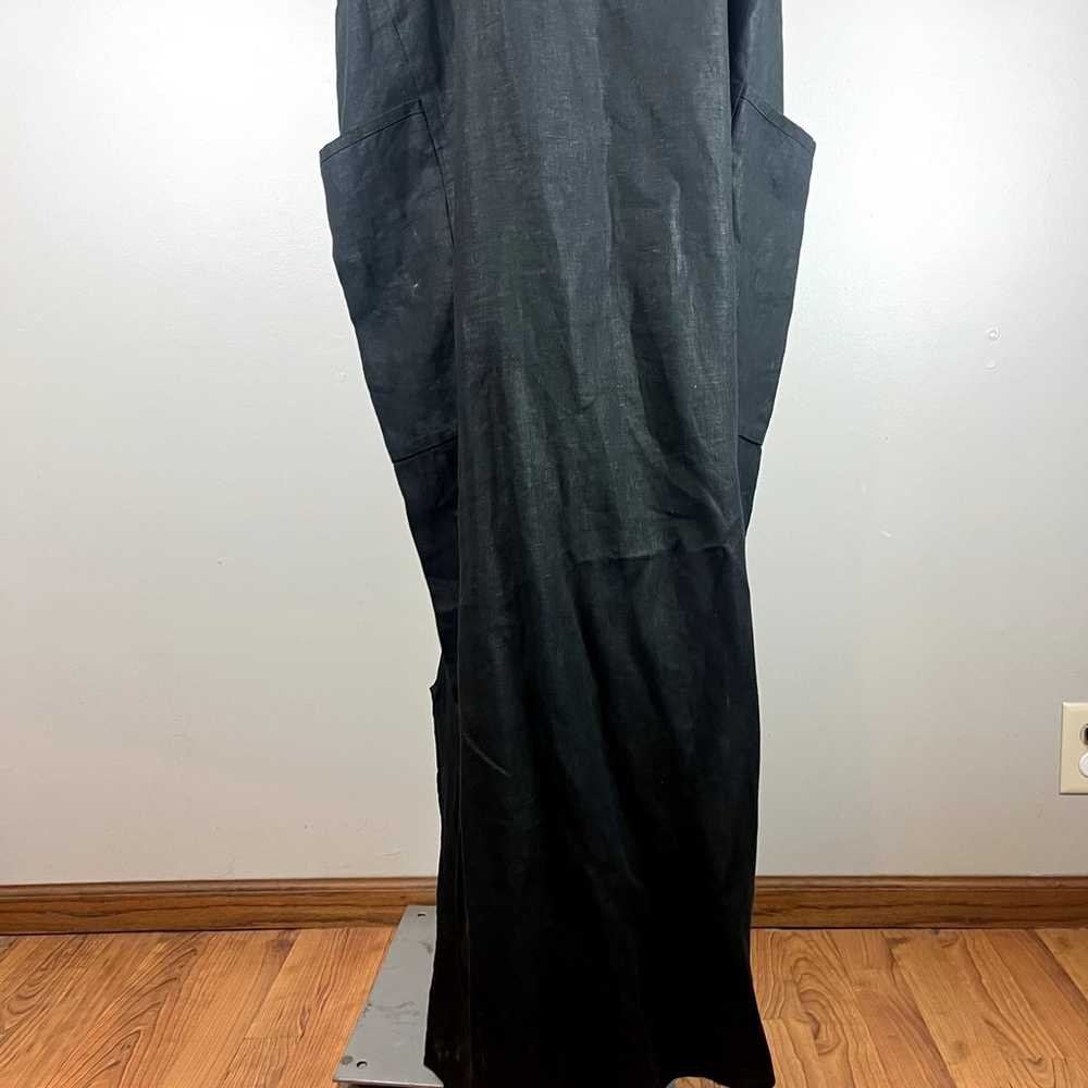 FLAX 100% Linen Black Maxi Dress - image 2