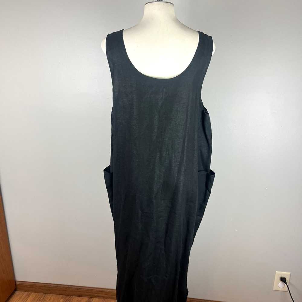 FLAX 100% Linen Black Maxi Dress - image 3