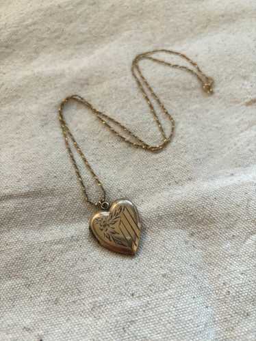 Vintage Gold Plated Sterling Silver Heart Locket |