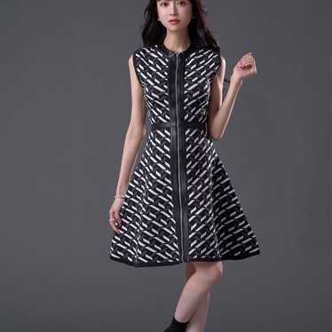 Geometric pattern knit one-piece