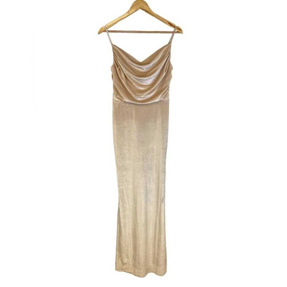 Lavetir Velvet Champagne color Maxi/Gown. Size 8 - image 1