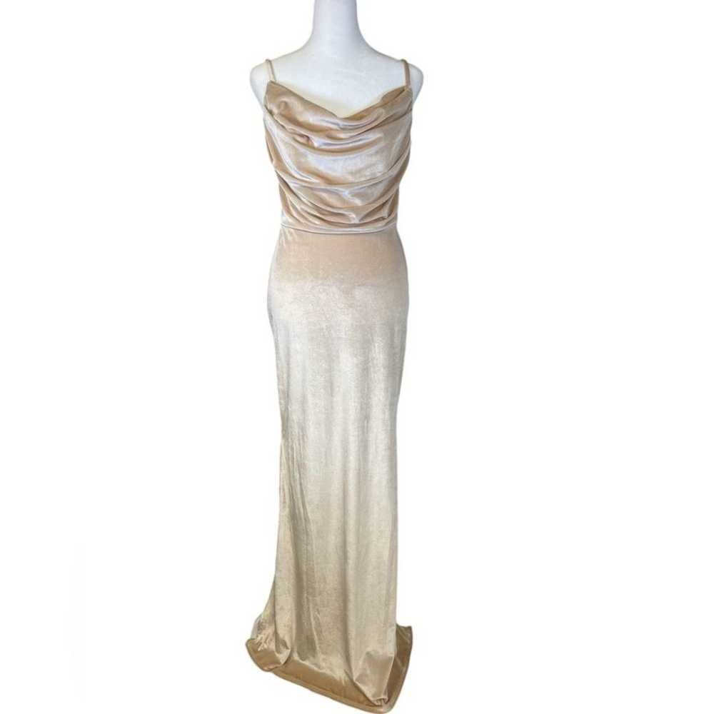 Lavetir Velvet Champagne color Maxi/Gown. Size 8 - image 3