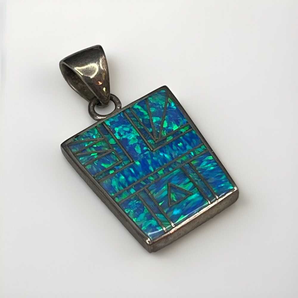 Vintage Sterling Silver Southwest Themed Pendant … - image 3