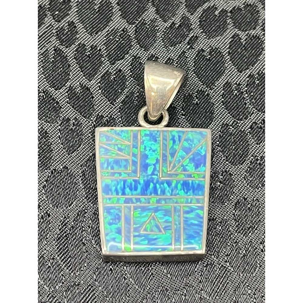 Vintage Sterling Silver Southwest Themed Pendant … - image 4