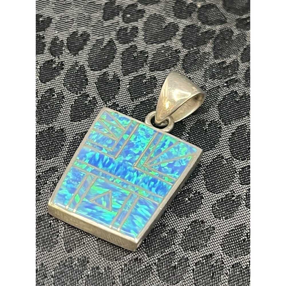 Vintage Sterling Silver Southwest Themed Pendant … - image 5