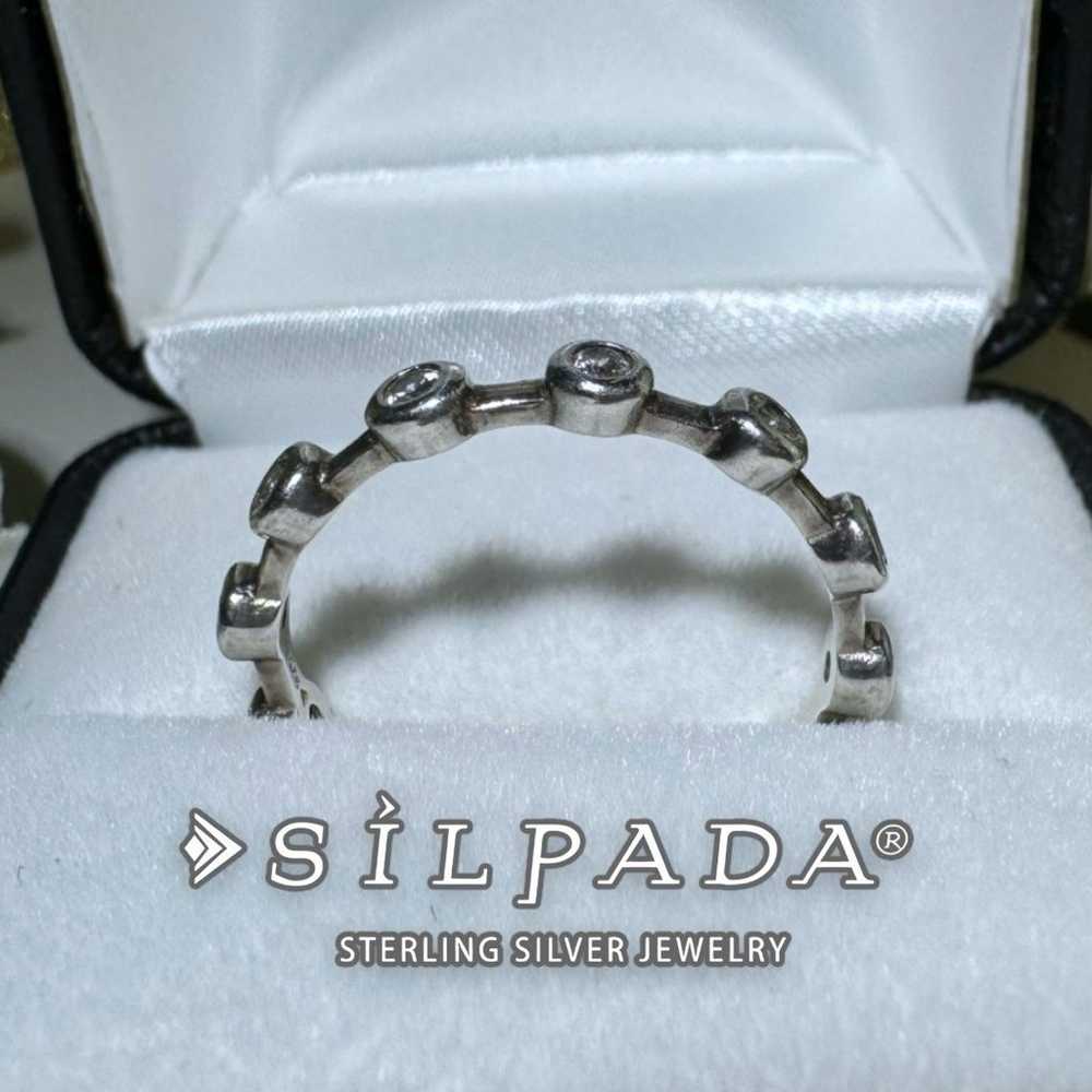 Silpada Band Ring Eternity Stone Ring Solid 925 S… - image 1