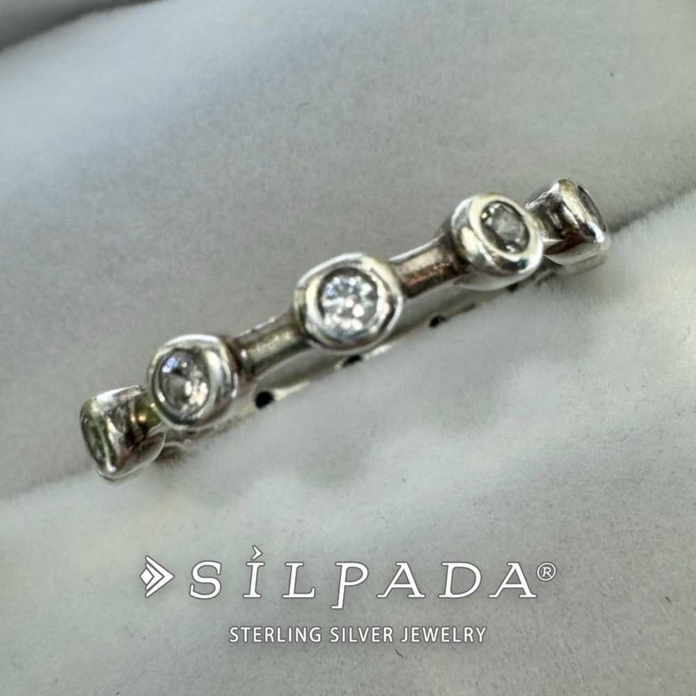 Silpada Band Ring Eternity Stone Ring Solid 925 S… - image 2