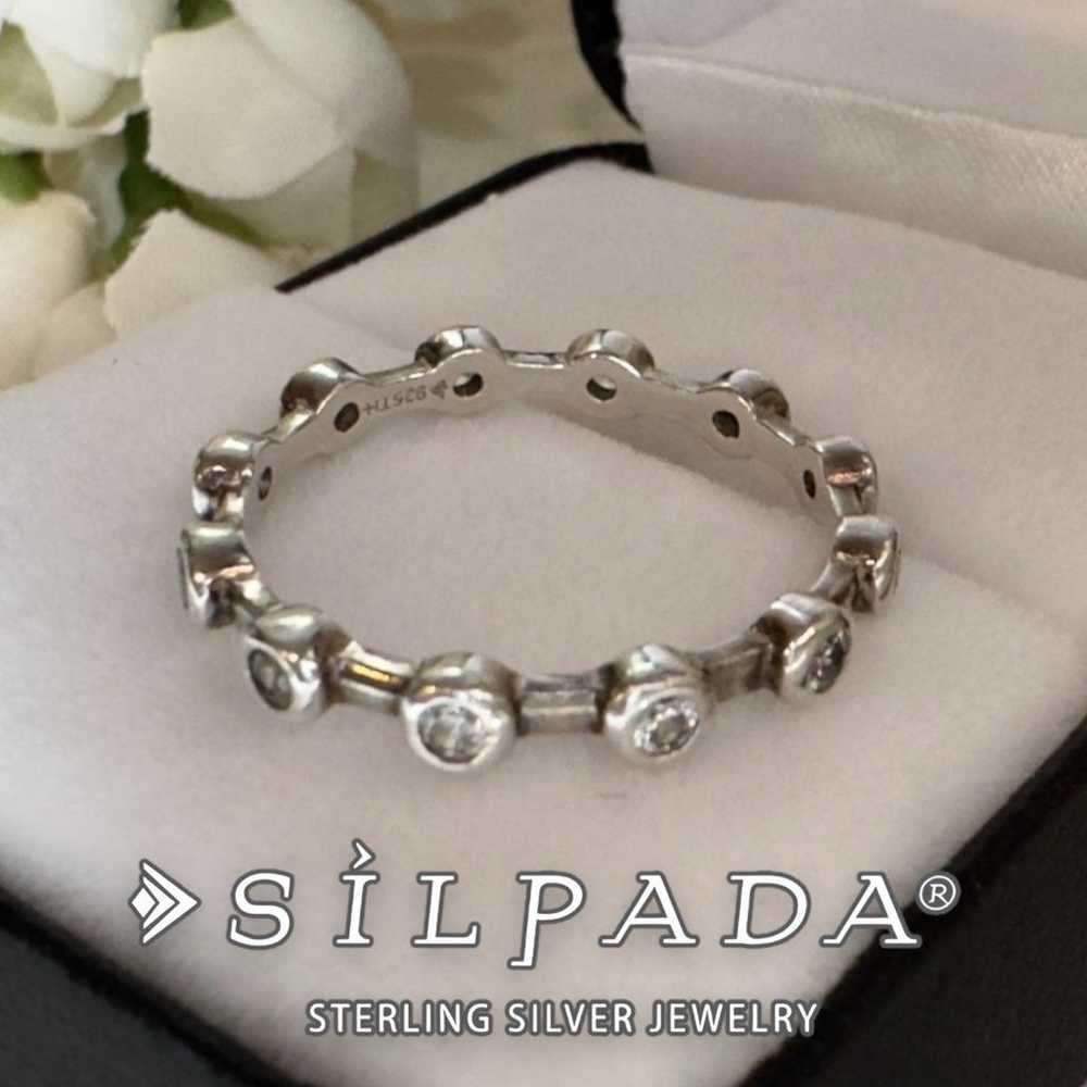 Silpada Band Ring Eternity Stone Ring Solid 925 S… - image 3