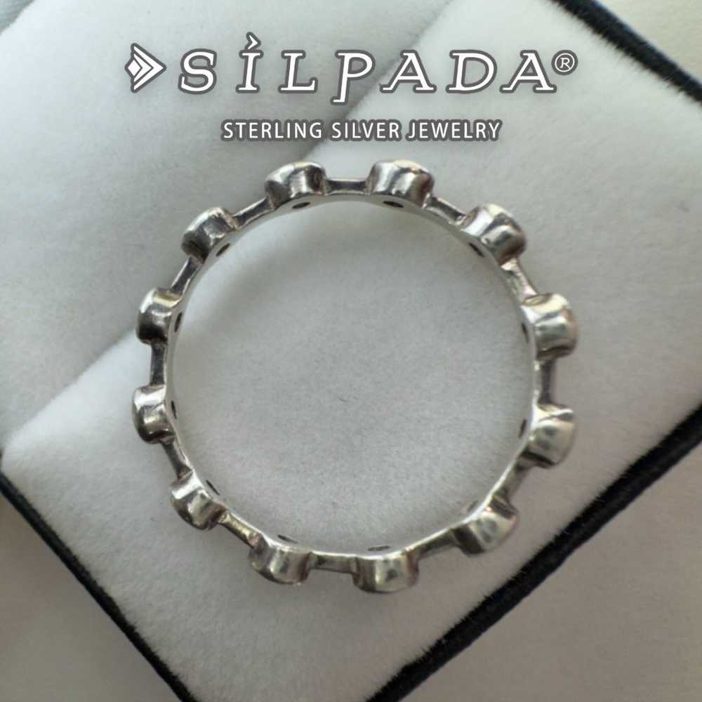 Silpada Band Ring Eternity Stone Ring Solid 925 S… - image 4