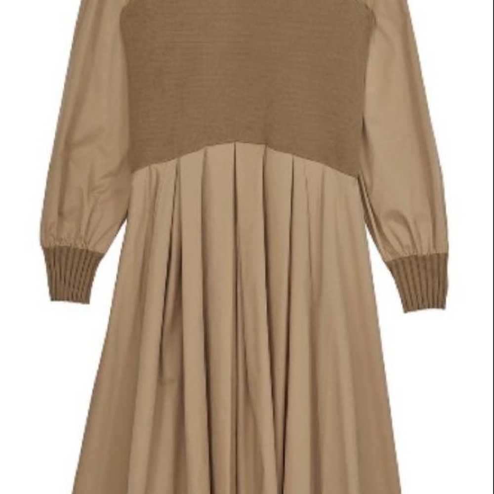 Ameri KNIT DOCKING VOLUME DRESS M Beige - image 3