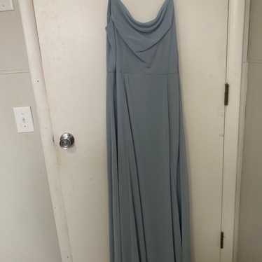 dusty blue davids bridal prom or bridesmaid dress