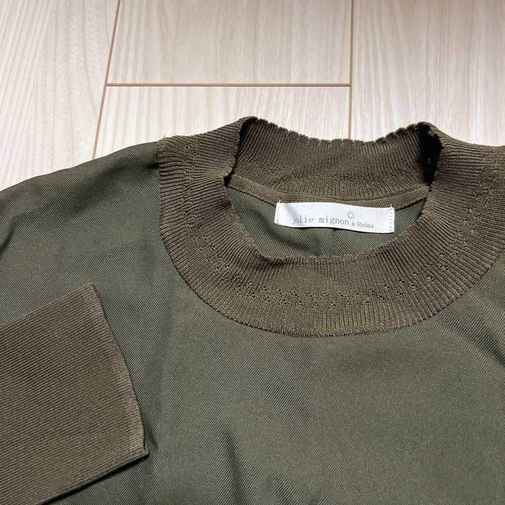 Jolie Mignon Knit Collar Pocket Dress Olive Khaki - image 4