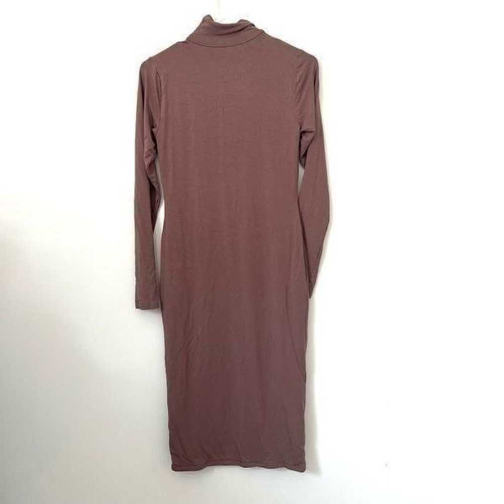 Good American Brown Bodycon Mock Neck Midi Dress - image 5