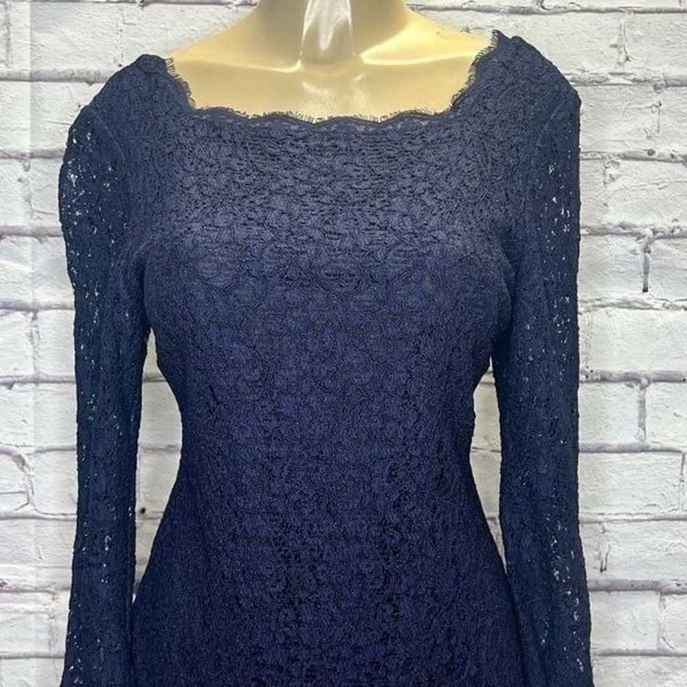 Adrianna Papell Womens Navy Blue Lace Overlay Eve… - image 2