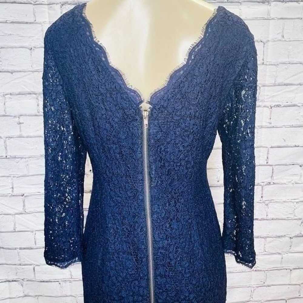 Adrianna Papell Womens Navy Blue Lace Overlay Eve… - image 4