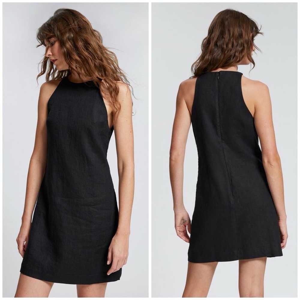 & OTHER STORIES Linen A-Line Mini Dress In Black - image 1