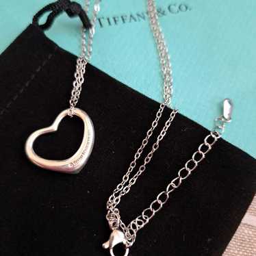 Tiffany Open Heart Necklace with Silver Chain