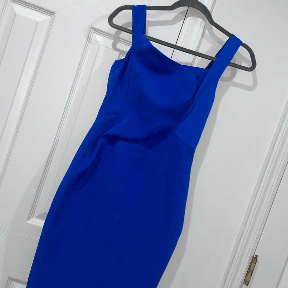 Karen Millen Asymmetric Sheath Bodycon Dress Roya… - image 6