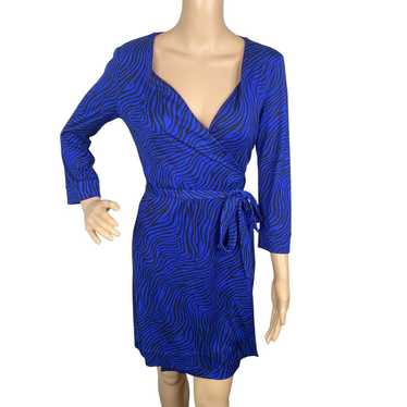 Diane Von Furstenberg Julian Two Blue Zebra Wavy … - image 1