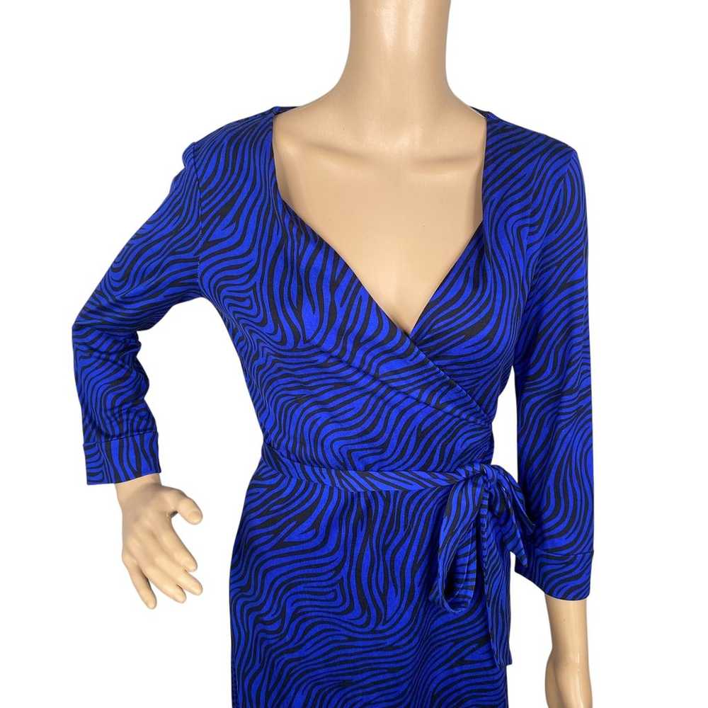 Diane Von Furstenberg Julian Two Blue Zebra Wavy … - image 2