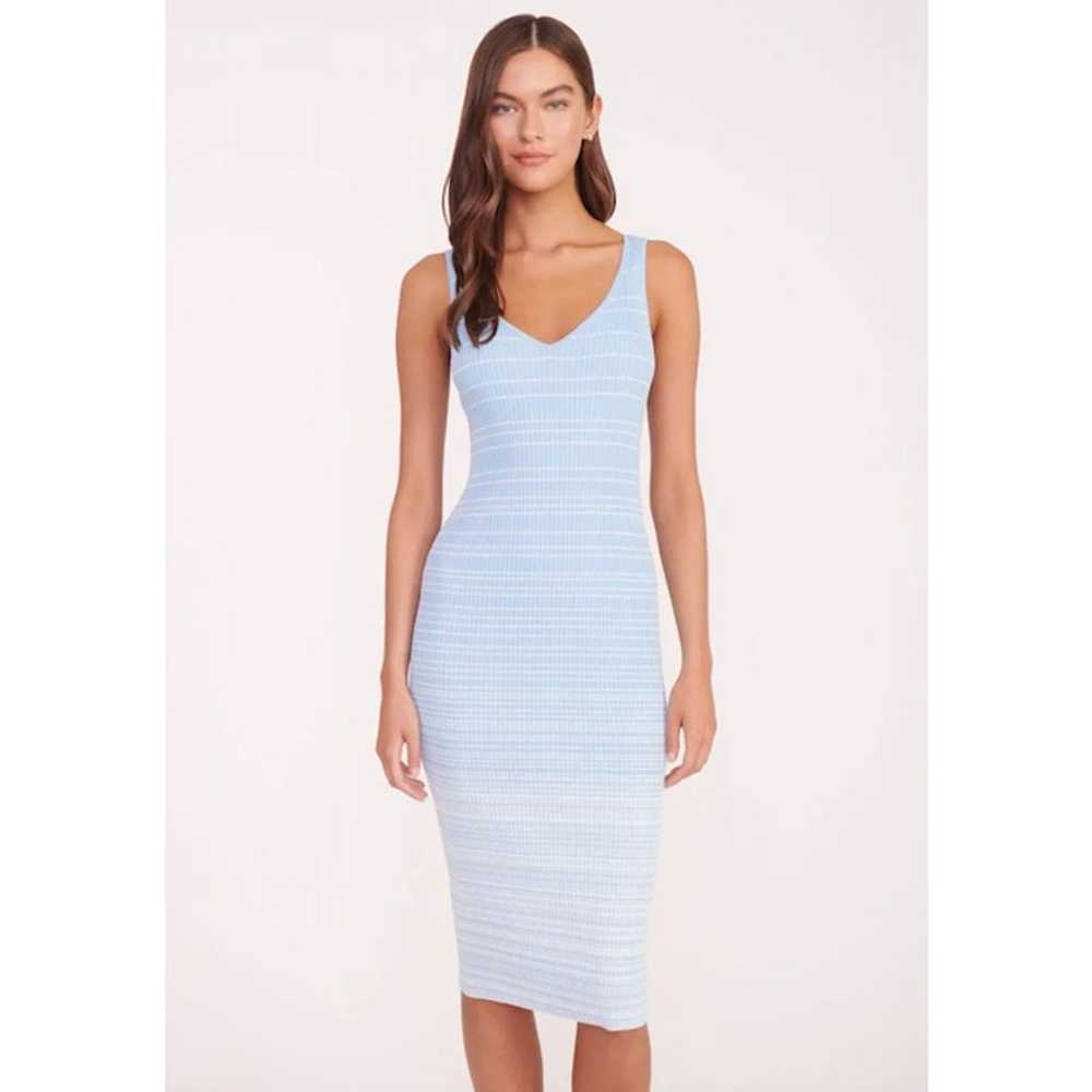 Staud Dana Striped Ribbed Knit Sleeveless V-Neck … - image 3