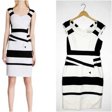 Karen Millen Stripey Colorblock Shift Dress Size 8