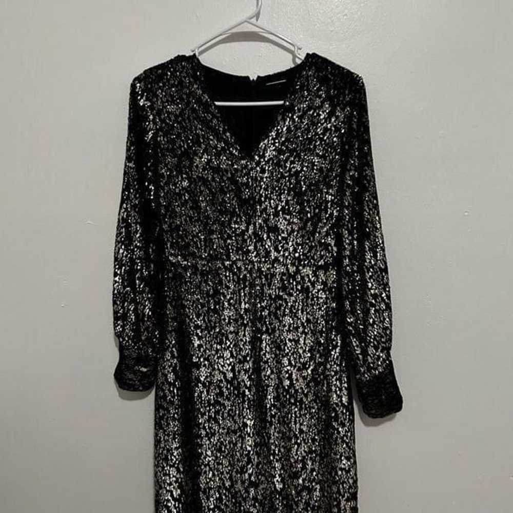 ELIE TAHARI Black Gold Burnout Velvet Long Sleeve… - image 3