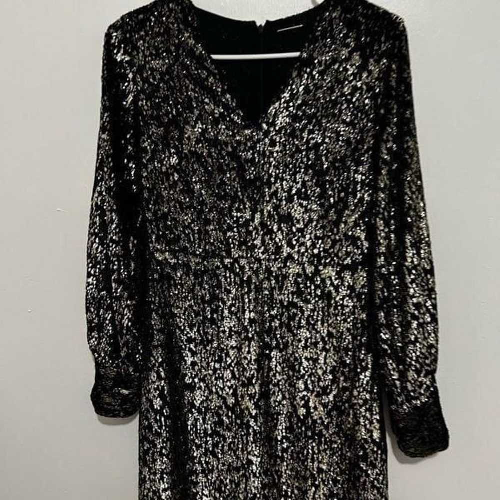 ELIE TAHARI Black Gold Burnout Velvet Long Sleeve… - image 4