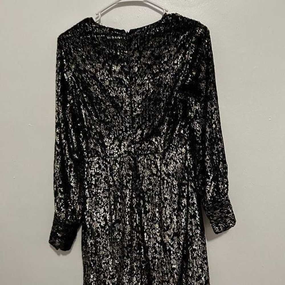 ELIE TAHARI Black Gold Burnout Velvet Long Sleeve… - image 8